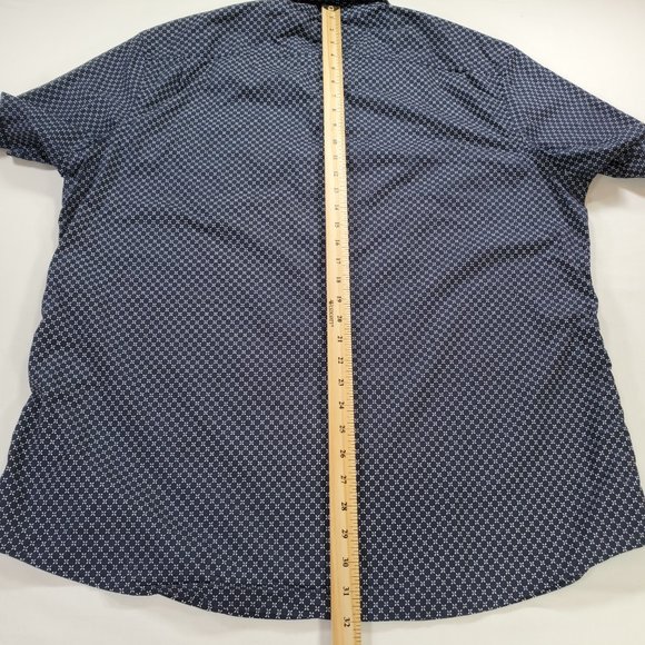 Faherty Shirt Mens 2XL Navy Blue All Over Print Casual Button Down Gorpcore - Picture 12 of 13